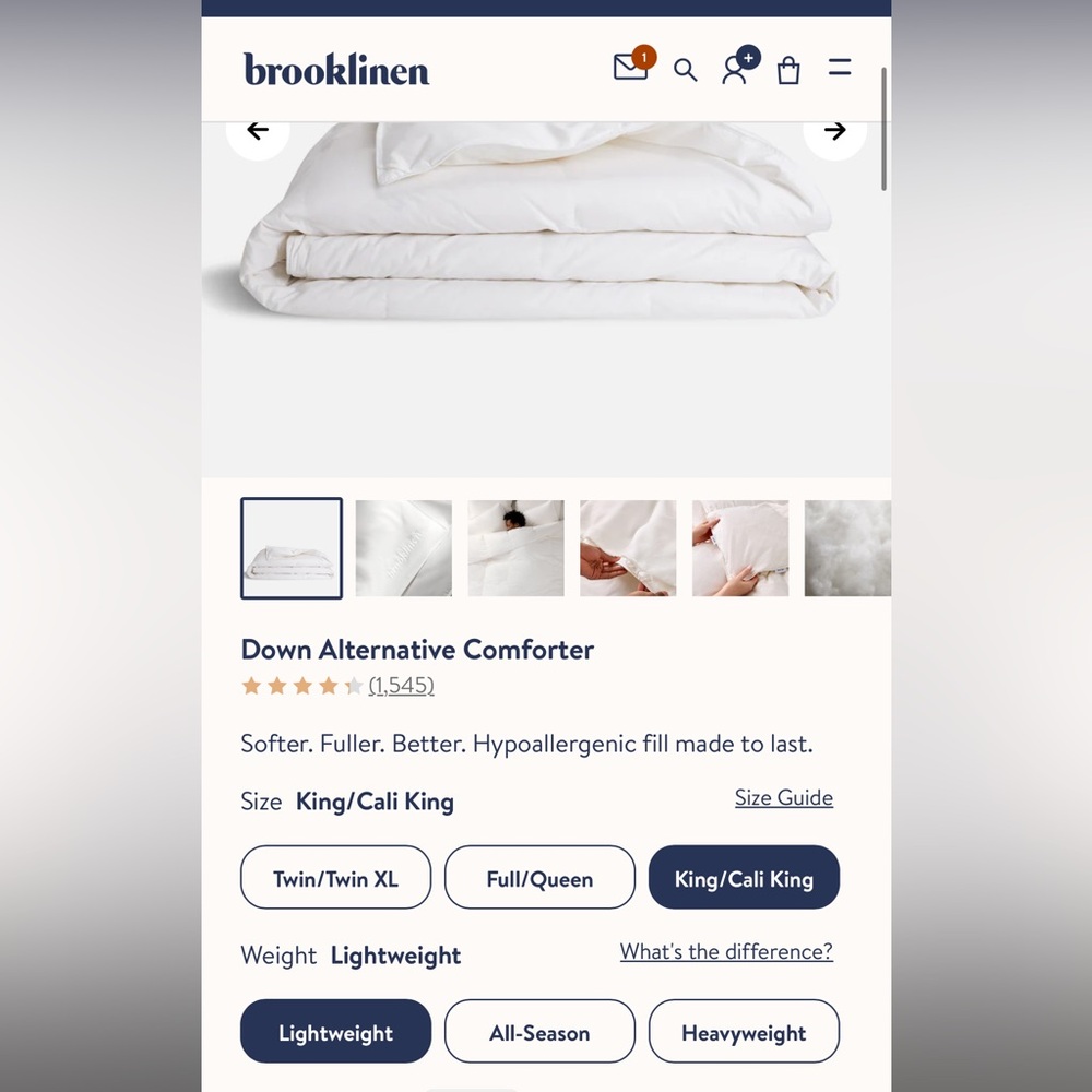 Brooklinen Down Alternative Comforter - Picture 3 of 10